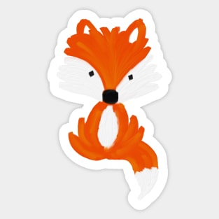 Fox - oil painting pattern Sticker